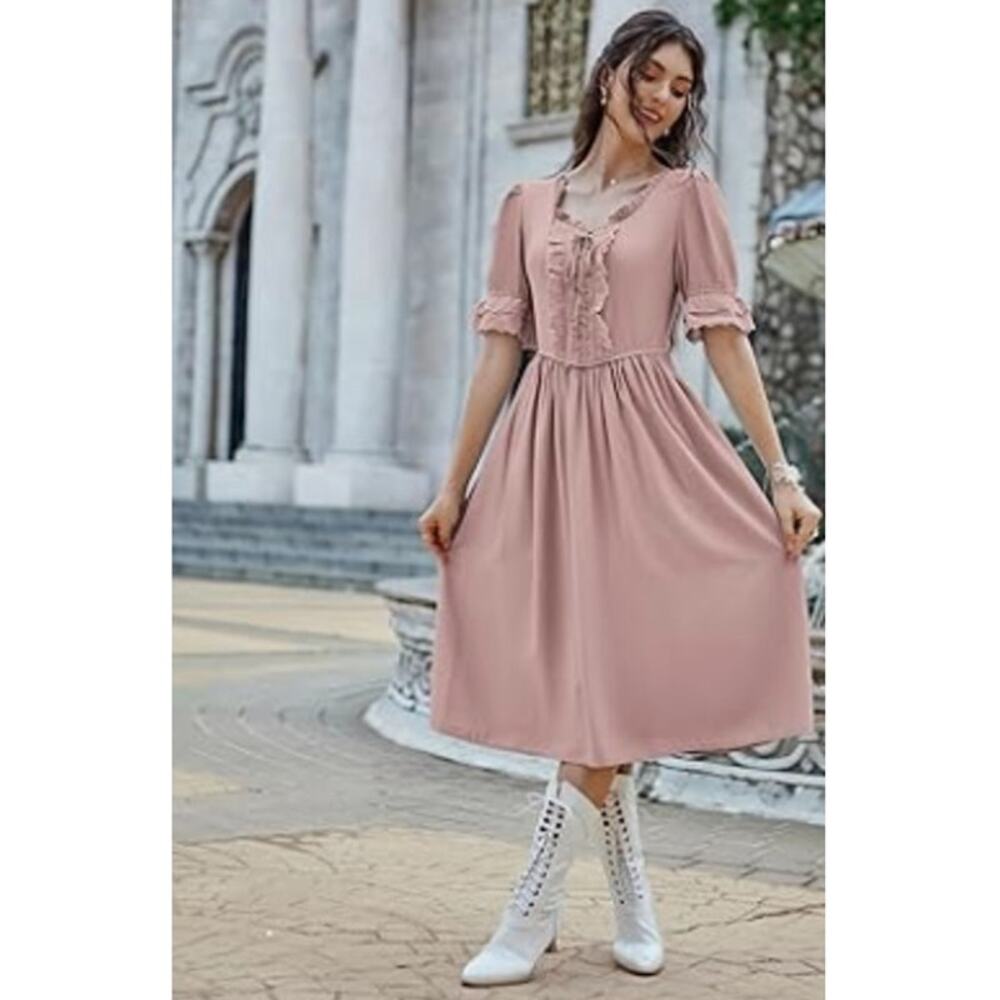 Elegant Pink Midi Dress